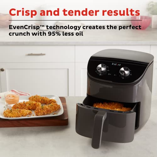 Instant Essentials 4QT Air Fryer Oven, From the Makers of Instant Pot with EvenCrisp Technology, Nonstick and Dishwasher-Safe Basket, Fast Cooking, Easy-to-Use, Includes Free App with over 100 Recipes