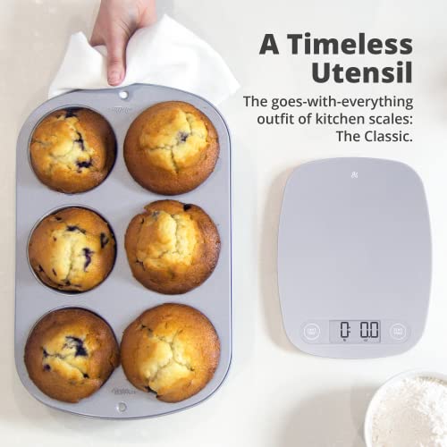 Greater Goods Gray Food Scale - Digital Display Shows Weight in Grams, Ounces, Milliliters, and Pounds | Perfect for Meal Prep, Cooking, and Baking | A Kitchen Necessity Designed in St. Louis