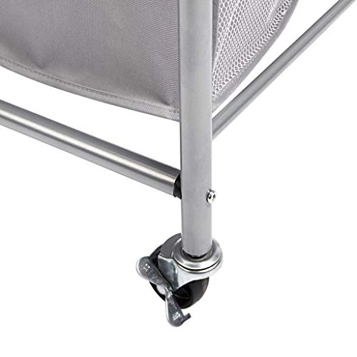 Amazon Basics 3-Bag Rectangular Laundry Sorter with Ironing Board Top, 33.07"L x 31.5"W x 16.14"H, Gray