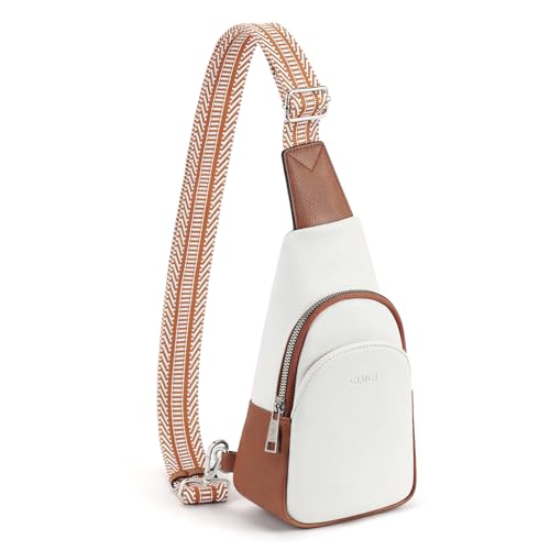 CLUCI Small Sling Bag for Women Crossbody, Faux Leather Fashion Waist Packs with Guitar Strap, Women's Fanny Packs