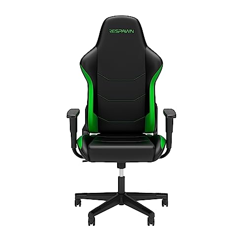 RESPAWN 110 Ergonomic Gaming Chair - Racing Style High Back PC Computer Desk Office Chair - 360 Swivel, Integrated Headrest, 135 Degree Recline with Adjustable Tilt Tension & Angle Lock - 2023 Green