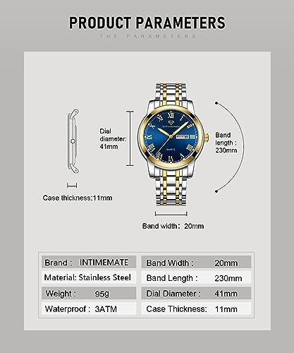 INTIMEMATE Stainless Steel Watches for Men