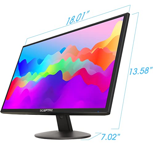 Sceptre 20" 1600 x 900 75Hz LED Monitor 2x HDMI VGA Built-in Speakers, sRGB 99% Machine Black (E209W-16003RT series)