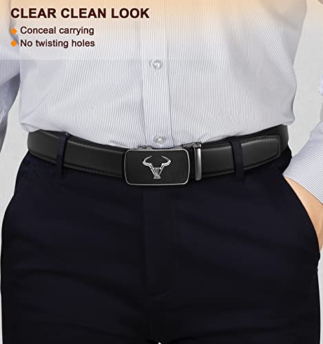 BULLIANT Men's Belt, Brand Ratchet Belt Of Genuine Leather For Men Dress,Size Customized