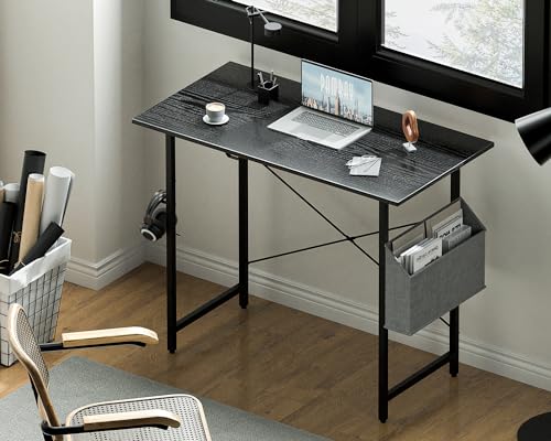 Pamray 32 Inch Computer Desk for Small Spaces with Storage Bag, Home Office Work Desk with Headphone Hook, Small Office Desk Study Writing Table