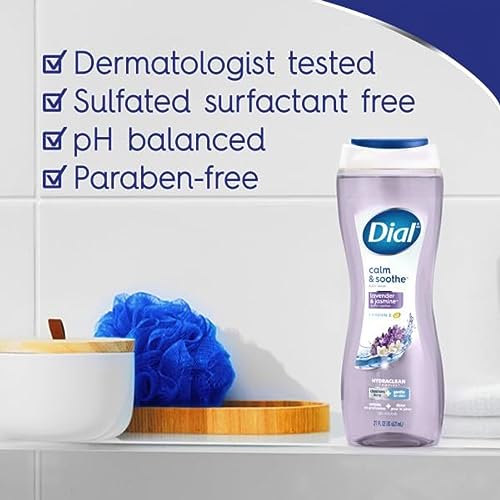 Dial Body Wash, Calm & Soothe Lavender & Jasmine Scent, 16 fl oz, Pack of 6