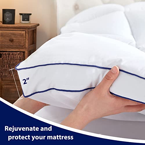 Hokway Twin Mattress Pad, Extra Thick Mattress Topper with 8-21" Deep Pocket, 1000GSM Down Alternative Overfilled, Quilted Fitted Pillow Top Soft Cooling Mattress Protector