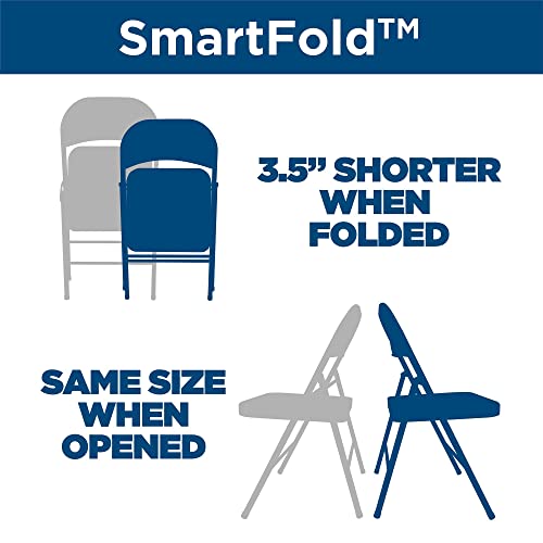 CoscoProducts COSCO SmartFold® Fabric Folding Chair, 4-Pack, Black