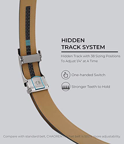 CHAOREN Ratchet Belts for Men 2 Pack - Mens Belt Leather 1 3/8" in Gift Set Box - Meet Almost Any Occasion and Outfit