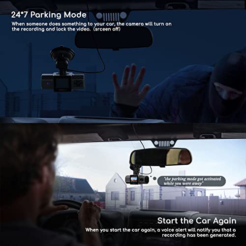 COOAU 2.5K Dual Dash Cam, Built-in GPS Wi-Fi, 1440P Dash Cam Front and Inside with Infrared Night Vision, Dash Camera for Cars with Parking Mode, Loop Recording (D20S)