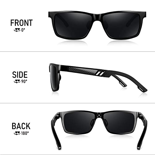 BIRCEN Mens Sunglasses Polarized UV Protection: Classic Shades for Men Driving Fishing with Al-Mg Metal Frame