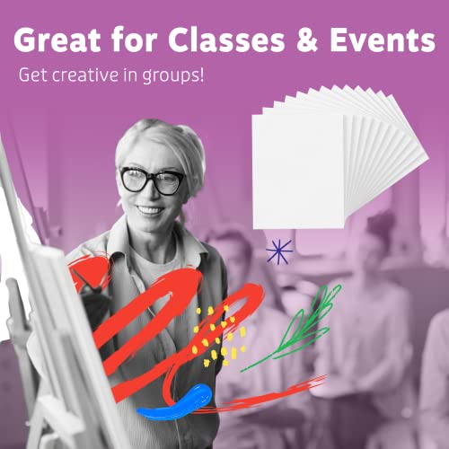 Artlicious Canvases for Painting - Pack of 12, 8 x 10 Inch Blank White Canvas Boards - 100% Cotton Art Panels for Oil, Acrylic & Watercolor Paint