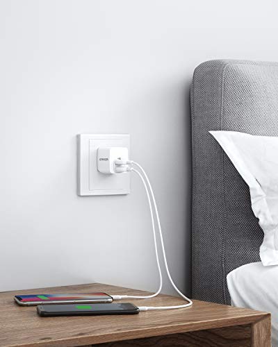 USB Charger, Anker 2-Pack Dual Port 12W Wall Charger Adapter with Foldable Plug, PowerPort mini for iPhone XS/X/8/8 Plus/7/6S/6S Plus, iPad, Samsung Galaxy Note 5/Note 4, HTC, Moto, and More