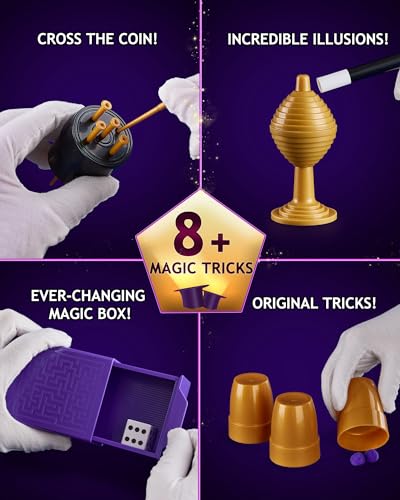 Japace Magic Kit & Science Kits for Kids Age 6-8-10-12, 8 Beginner Magic Tricks & 69 Science Experiments STEM Chemistry Sets, Christmas Birthday Gift Ideas for Kids, Educational Toys for Boys & Girls