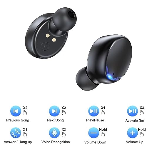 BMHOLU Wireless Earbuds with Large Charging Case and Phone Charging Function, IPX5 Waterproof, Hi-Fi Stereo Sound, Touch Control, for iOS/Android - Perfect for Active Lifestyle