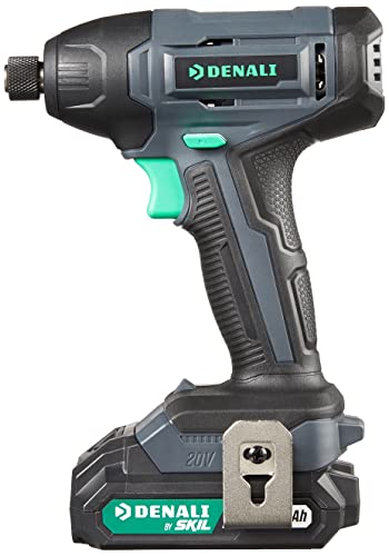 Amazon Brand - Denali by SKIL 20V Cordless Impact Driver Kit with 2 x 2.0Ah Lithium Batteries and Charger, Blue