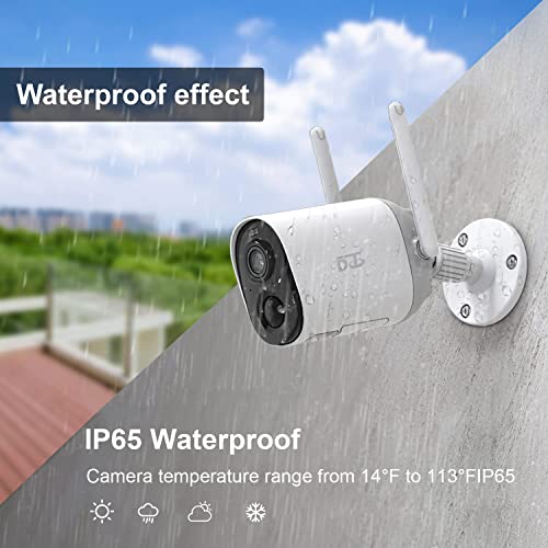 DCT Security Cameras,Indoor Home Camera WiFi Spotlight Siren Alarm 1080P Battery Powered, Color Night Vision,PIR Motion Detection,2-Way Audio, SD/Cloud,IP65