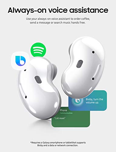 SAMSUNG Galaxy Buds Live True Wireless Bluetooth Earbuds w/ Active Noise Cancelling, Charging Case, AKG Tuned 12mm Speaker, Long Battery Life, US Version, Mystic White