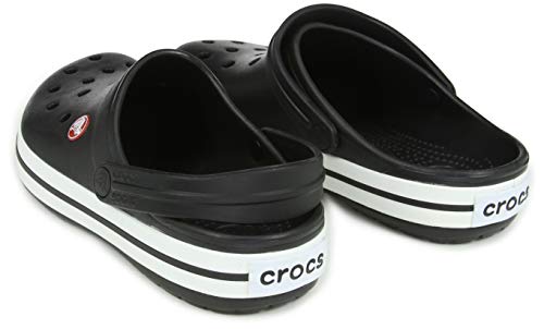 Crocs unisex adult Men's and Women's Crocband Clog, Black, 8 Women 6 Men US