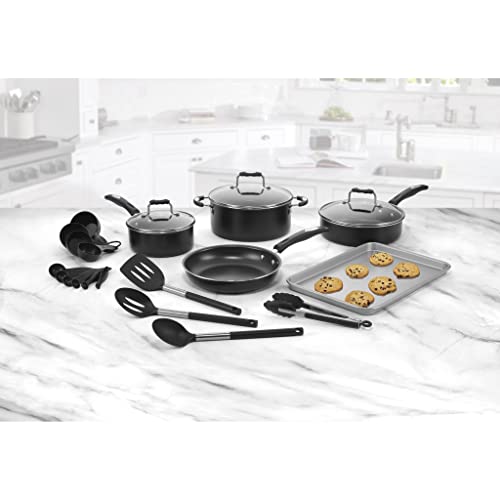 Cuisinart P55-22BK Complete Chef Nonstick Cookware 22 Piece Set,Black