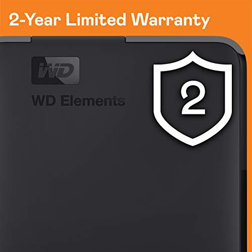 WD 4TB Elements Portable HDD, External Hard Drive, USB 3.0 for PC & Mac, Plug and Play Ready - WDBU6Y0040BBK-WESN