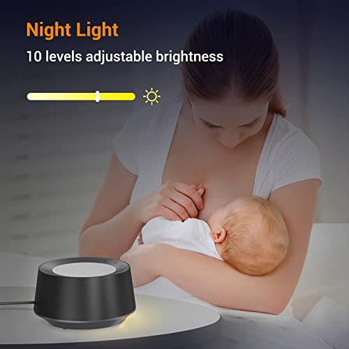 White Noise Machine for Baby Kids Adults, Sleep Sound Machine with 20 Adjustable Volume & 14 Soothing Stereo Sounds, 5 Timer & Memory Function, Adjustable Night Light for Sleeping