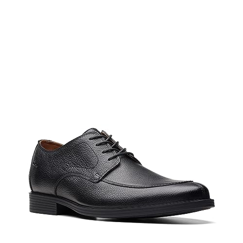 Clarks Men's Whiddon Apron Oxford, Black Tumbled Leather, 15