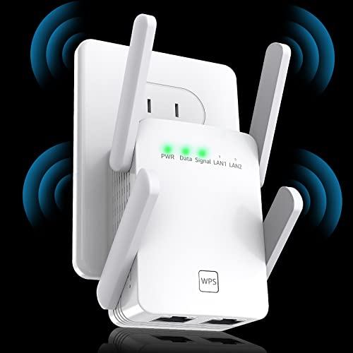 MEESTORY WiFi Extenders Signal Booster for Home, Extender, 2023 Newest and Amplifier up to 8470Sq.ft, Internet Booster, Repeater with Ethernet Port & Access Point, 1-Tap Setup, 2.4GHz, Green
