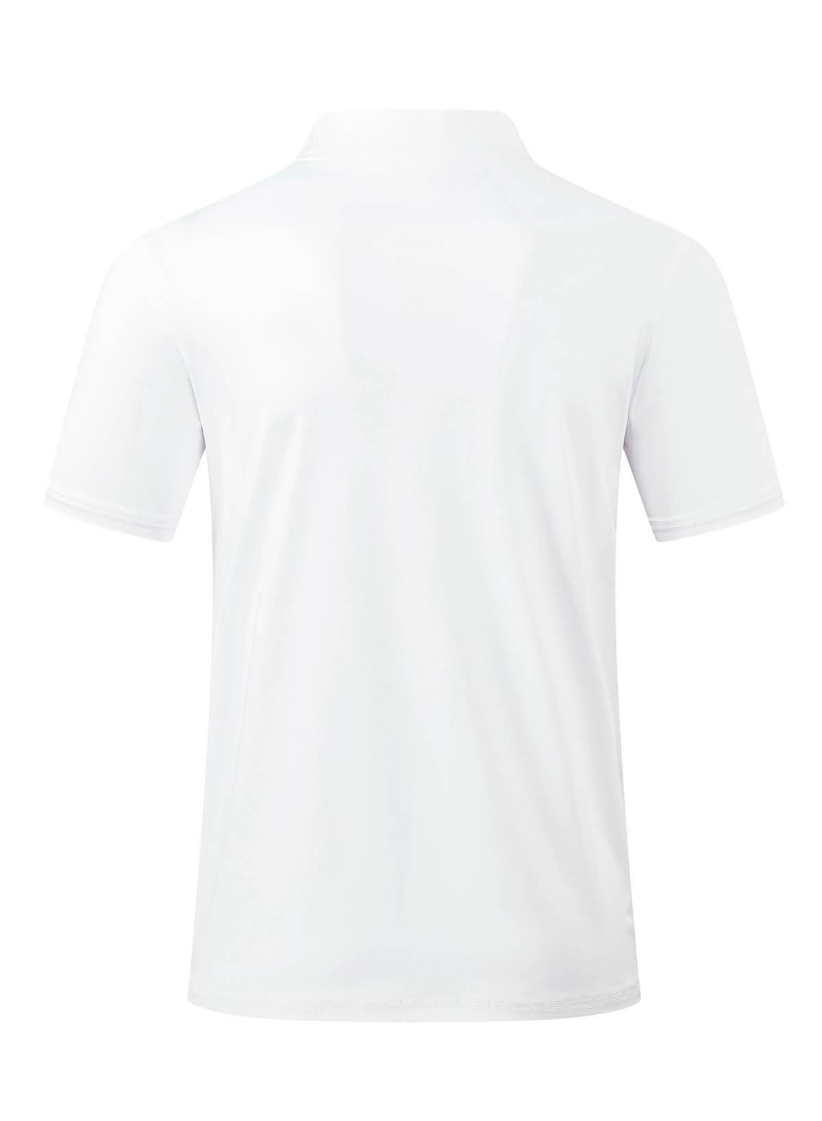 JMIERR Polo Shirts for Men Summer Quick Dry Casual Short Sleeve Button Up Fishing Work Golf Tshirt, L, White