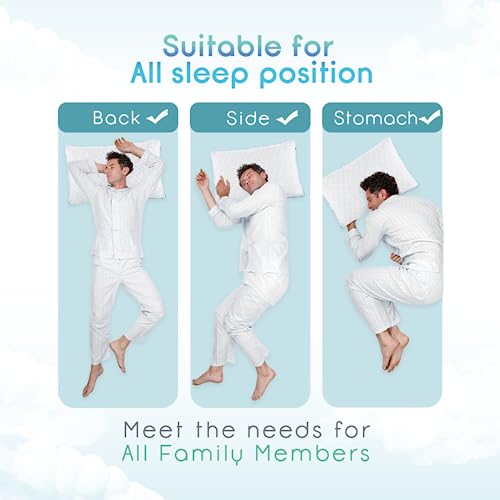ZEO-SLEEP Hybrid Memory Foam Pillow Adjustable, Antistress Down Alternative Bed Pillows for Back Stomach Side Sleepers Neck Contour Cervical Orthopedic Pillow