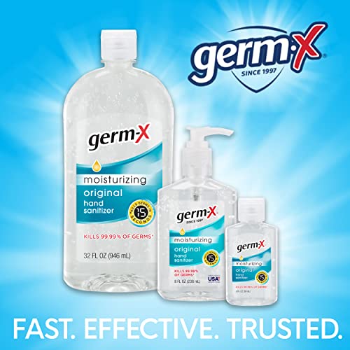 Germ-X Original Hand Sanitizer, Kids Hand Sanitizer, Non-Drying Moisturizing Gel with Vitamin E, Instant and No Rinse Formula, Bulk Mini Travel Size for On-The-Go, 2 Fl Oz (Pack of 48)