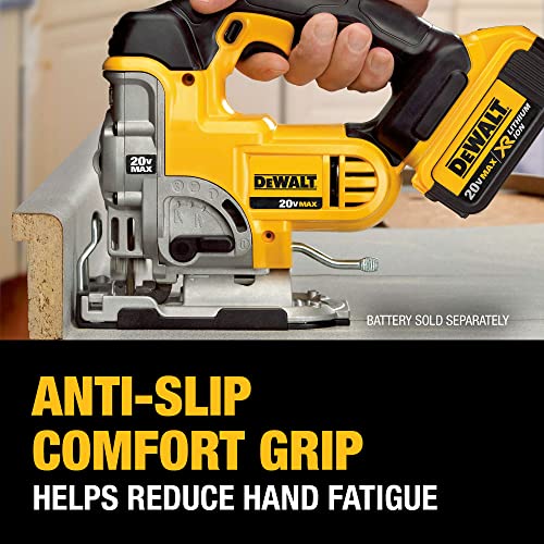 DEWALT 20V MAX XR Jig Saw, 3,000 Blade Speed, Cordless, LED Light, Bare Tool Only (DCS331B)