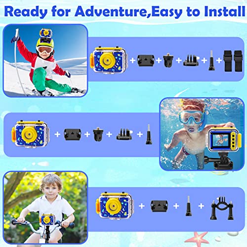 AILEHO Kids Camera - Underwater Camera for Kids Girls Boys, Waterproof Digital Camera, Toddler Toys Kids Selfie Video Camera Recorder for Birthday for Girls Age 3-12 (Dark Blue)