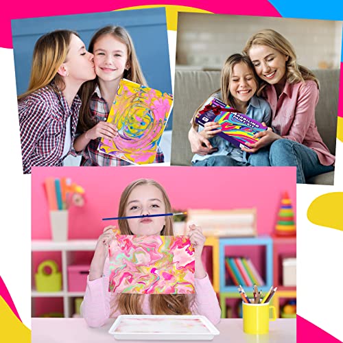 Water Marbling Paint Art Kit for Kids - Arts and Crafts for Girls & Boys,Ideal Gifts for Kids Age 4-8 6-8 8-10 8-12 (12 Colors)
