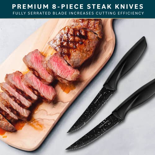 Home Hero Kitchen Knife Set, Chef Knife Set & Steak Knives - Professional Design Collection - Razor-Sharp High Carbon Stainless Steel Knives with Ergonomic Handles (8 Pcs - Granite)