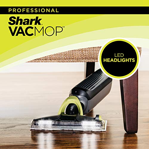 Shark VM252 VACMOP Pro Cordless Hard Floor Vacuum Mop with LED Headlights, 4 Disposable Pads & 12 oz. Cleaning Solution, Charcoal Gray