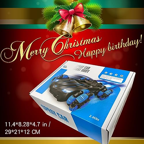 GOESWELL Remote Control Car for Boys 8-12 RC Drift Car | Double-Spray | 360-degree Rotating | 1:16 RC Crawler Outdoor Toys for 5-7 Year Old Boys Girls Birthday Gift (Sky Blue)