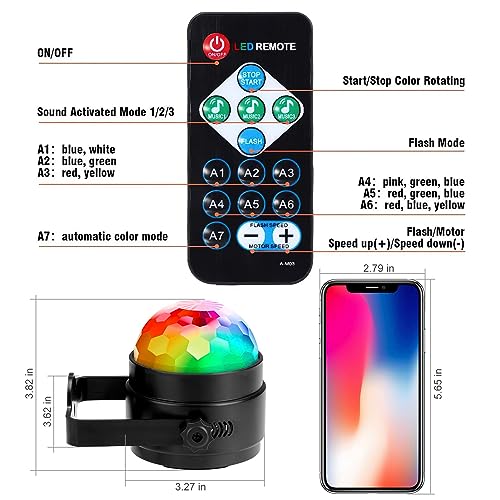 Litake Party Lights Disco Dance Ball Lights LED Club Lights, 7 Patterns Sound Activated with Remote Control Dj Ball Lights Stage Light for Halloween Xmas Party Dance Club Karaoke Home Wedding 2 Pack