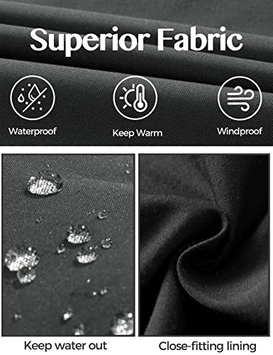 Ampake Men's Thicken Puffer Coats Parka Winter Jackets With Removable Hood (Grey,L)