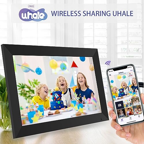LOVCUBE 10.1" Digital Picture Frame Smart WiFi Digital Photo Frame with 1280x800 HD Touch Screen, Built-in 32GB Large Storage, Share Photos and Videos Instantly via App from Anywhere (Black)
