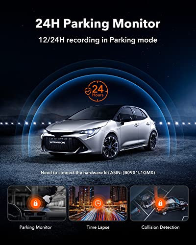 WOLFBOX G930 4K 10" Rear View Mirror Camera, Dash Cam Front and Rear for Car with 32GB Card, Touch Screen Smart Rear View Mirror Backup Camera, Parking Monitor, Reverse Assist, GPS, Support 256GB Max