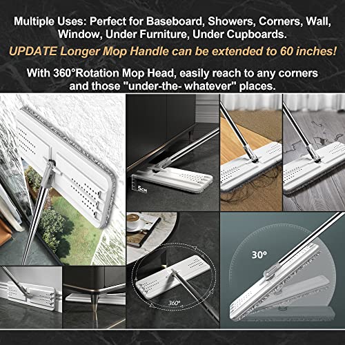 JOYMOOP Mop and Bucket with Wringer Set, Flat Squeeze Mop Flat Head Mop,Dust Mops for Wall Cleaner with Long Handle,Wet and Dry Use Microfiber Mops for Floor Cleaning