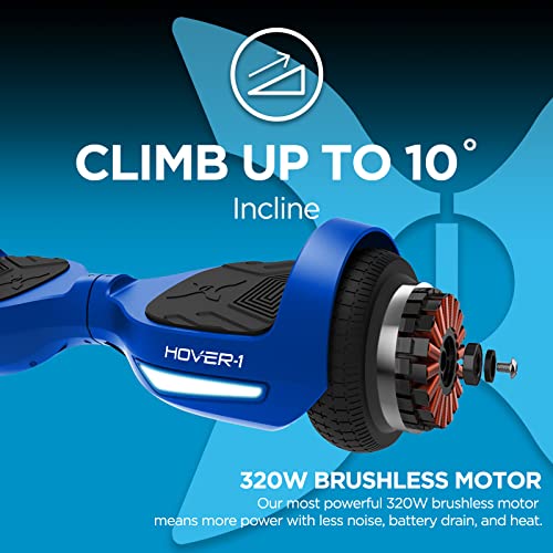 Hover-1 Dream Hoverboard Electric Scooter Light Up LED Wheels, Blue Dream , 25 x 9 x 9