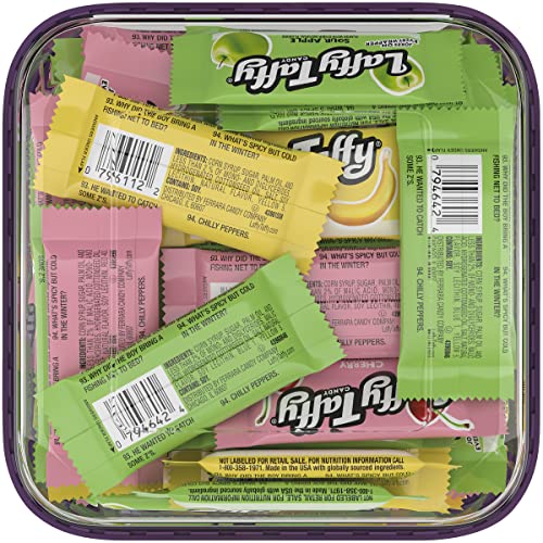 Laffy Taffy Candy, School Candy, Assorted Taffy Candy, Sour Apple, Cherry, Strawberry & Banana Flavors, 145 Pieces