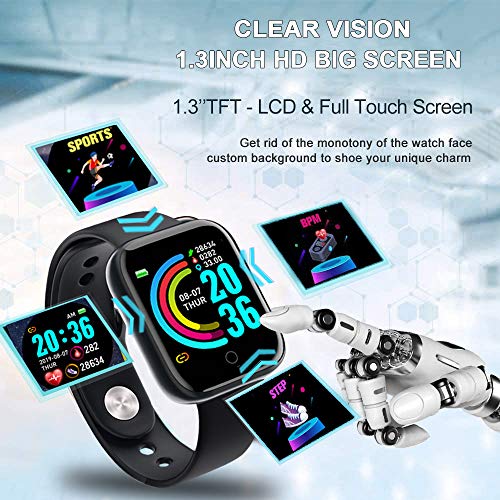 Smart Watch, Fitness Tracker with Heart Rate Monitor, Activity Tracker with 1.3 Inch Touch Screen,Waterproof,Sleep Monitor,Activity Tracker Pedomet B