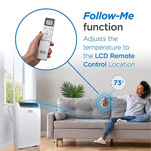 BLACK+DECKER 8,500 BTU Portable Air Conditioner with Remote Control, White