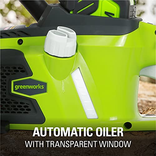 Greenworks 40V 16" Brushless Cordless Chainsaw (Great For Tree Felling, Limbing, Pruning, and Firewood / 75+ Compatible Tools), 4.0Ah Battery and Charger Included