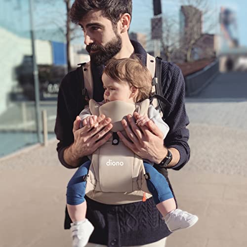 Diono Carus Complete 4-in-1 Baby Carrier with Detachable Backpack, Front Carry & Back Carry, Newborn to Toddler up to 33 lb / 15 kg, Sand