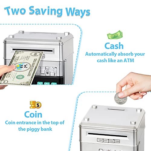 MAGIBX Piggy Bank Toys for 6 7 8 9 10 11 Year Old Boy Easter Gifts, ATM Piggy Bank for Real Money for Boys Toys Age 6-8-10-12, Money Saving Box for Adults Christmas Birthday Gifts for Kids 5-7