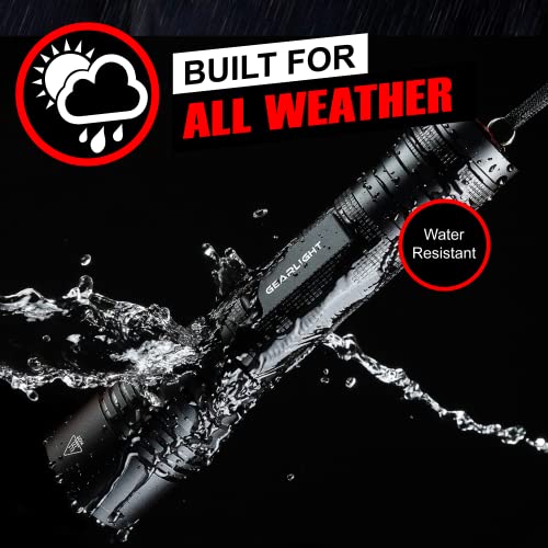 GearLight S2000 LED Flashlight Father's Day Gifts for Dad - Super Bright, Powerful, Mid-Size Tactical Flashlights with High Lumens for Outdoor Activity & Emergency Use, Gift for Him